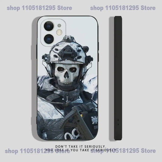 Call of Duty Ghost iPhone Hoesje - Zwart Siliconen Shockproof Beschermhoes