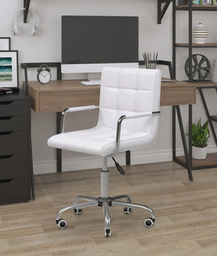 HOMCOM desk Chair armchair manager pivoting height adjustable white padding synthetic coating