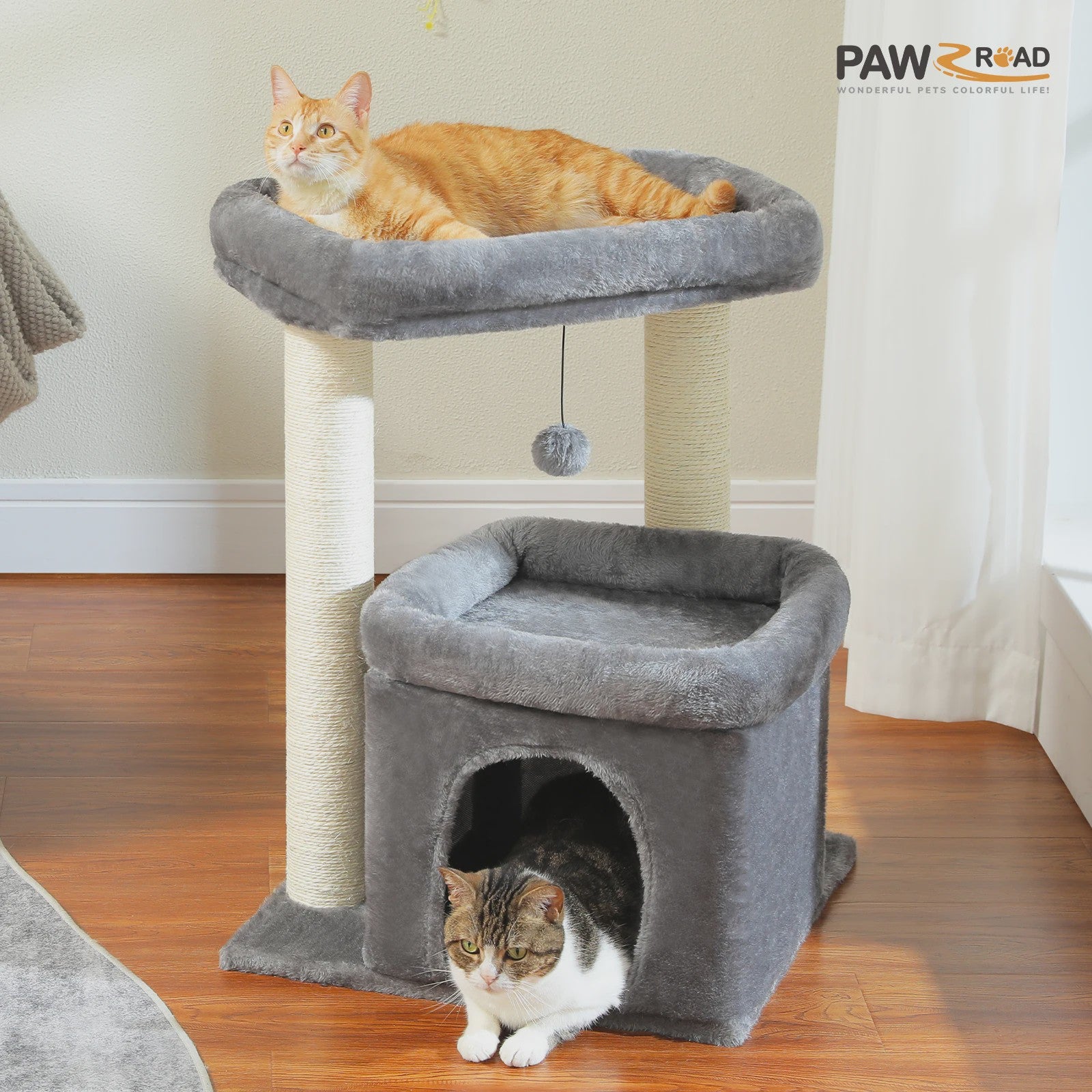 Kattenboom met Condo, Dubbele Perch en Krabpalen - Perfect voor Binnenkatten en Kittens