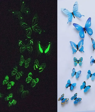 12x 3D Lichtgevende Vlinder Muurstickers - Decoratie voor Huis & Feest