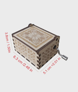 Houten Muziekdoos met Antiek Carved Design - Hand Cranked Melodie voor Cadeau & Decoratie