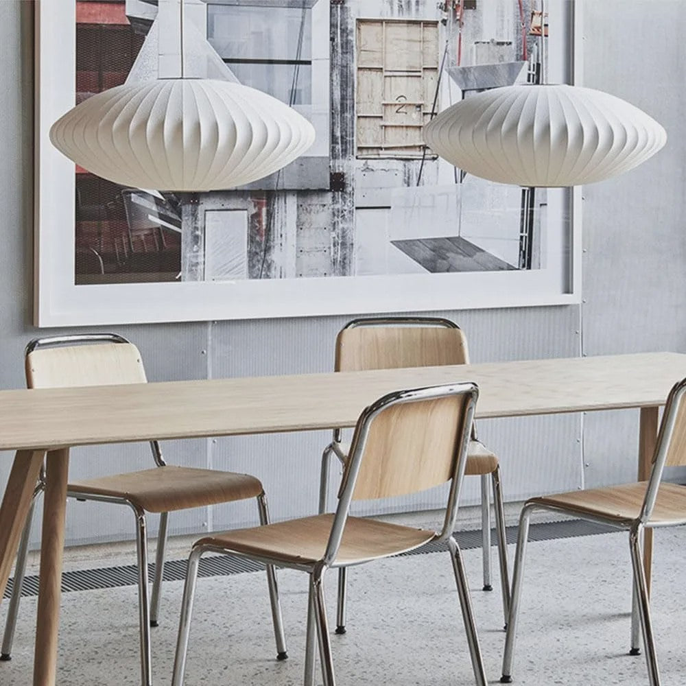 Moderne Witte Zijde Cocoon Plafondlamp - Ronde Bubble Hanglamp met E27 Fitting
