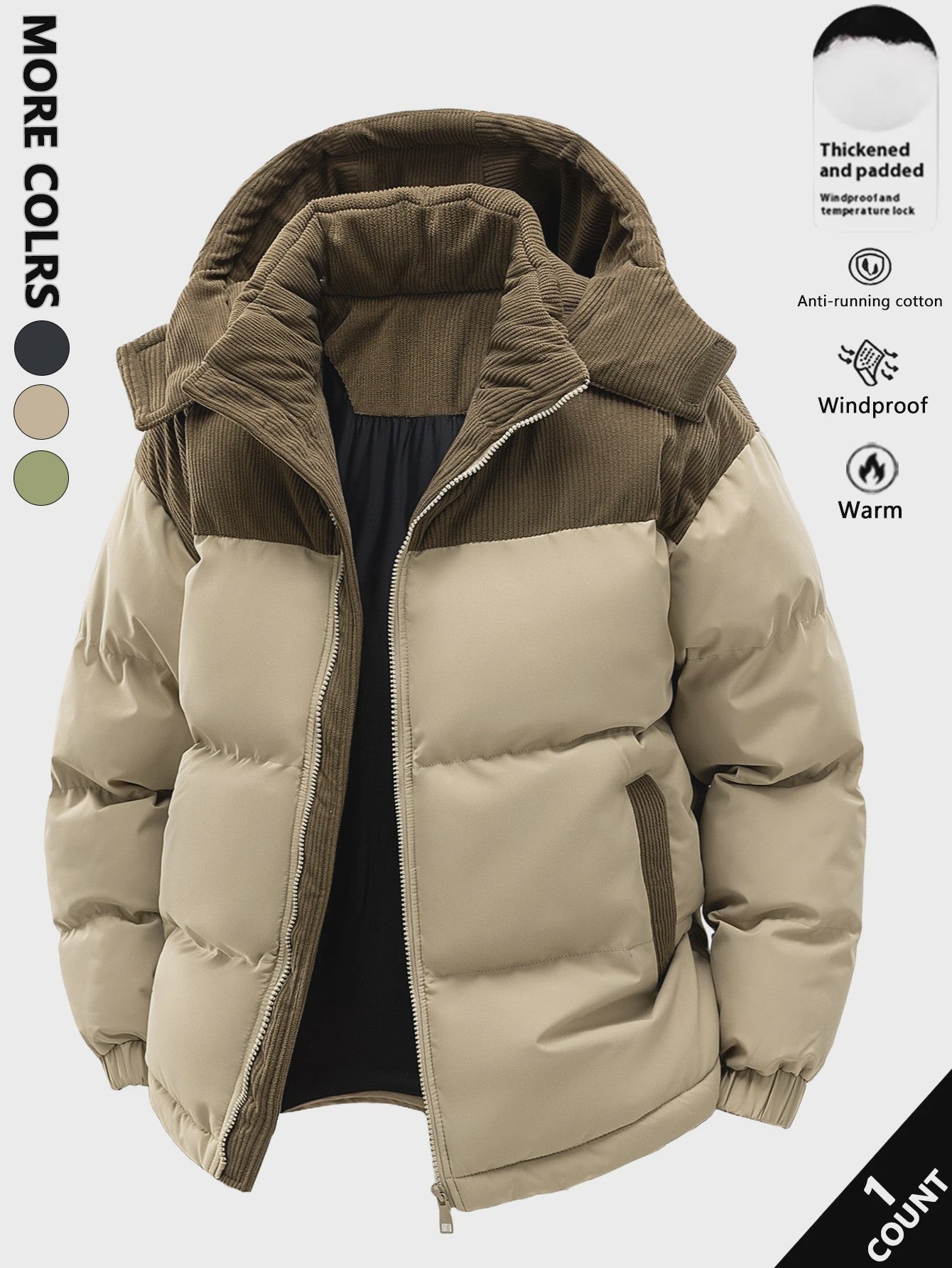 Herfst/Winter Heren Hoodie Jas - Dik, Warm & Winddicht