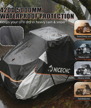 Waterdichte Heavy Duty UTV Cover voor 2-zitter Can-Am X3, Kawasaki KRX1000, Honda Talon, RZR XP1000 - 420D Materiaal