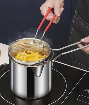 Roestvrijstalen Frituurpan met Filterzeef - Ideaal voor Frietjes en Kipvleugels