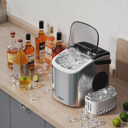 Draagbare IJsmachine 220V - Snel IJs Maken voor Thuis & Camping - Zelfreinigend & Energiezuinig