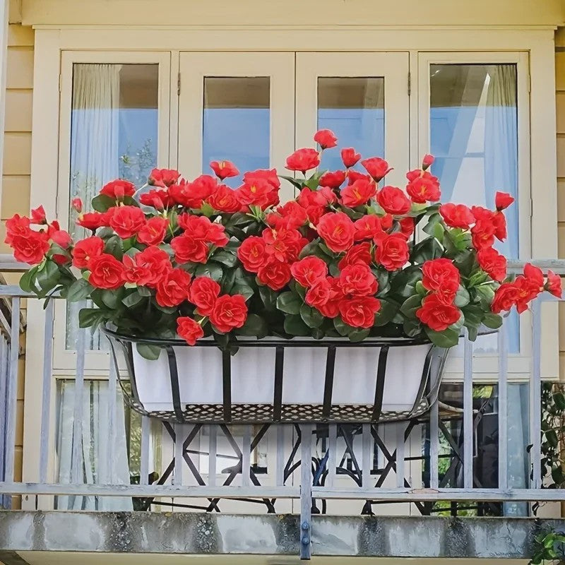 Kunst Azalea Struik Rood - UV-bestendig, Decoratieve Nepbloemen voor Buiten en Binnen