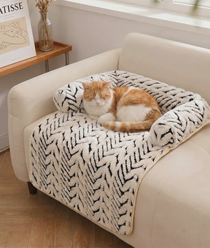 Zachte Pluche Hond & Kat Sofa Bed Mat met Anti-slip Bodem en Zijsteunen - Beschermt Bank & Stoel