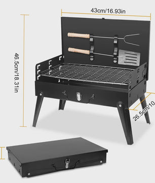 Draagbare Opvouwbare Mini BBQ Grill - Compact en Ideaal voor Buiten