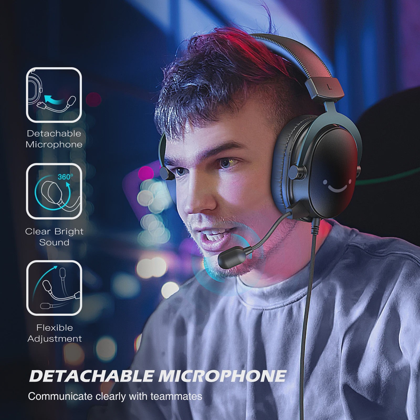 FIFINE H9 Gaming Headset met 7.1 Surround Sound, USB & 3.5mm Jack, Volume & Mute Controle voor PC, Mac, PS4/PS5