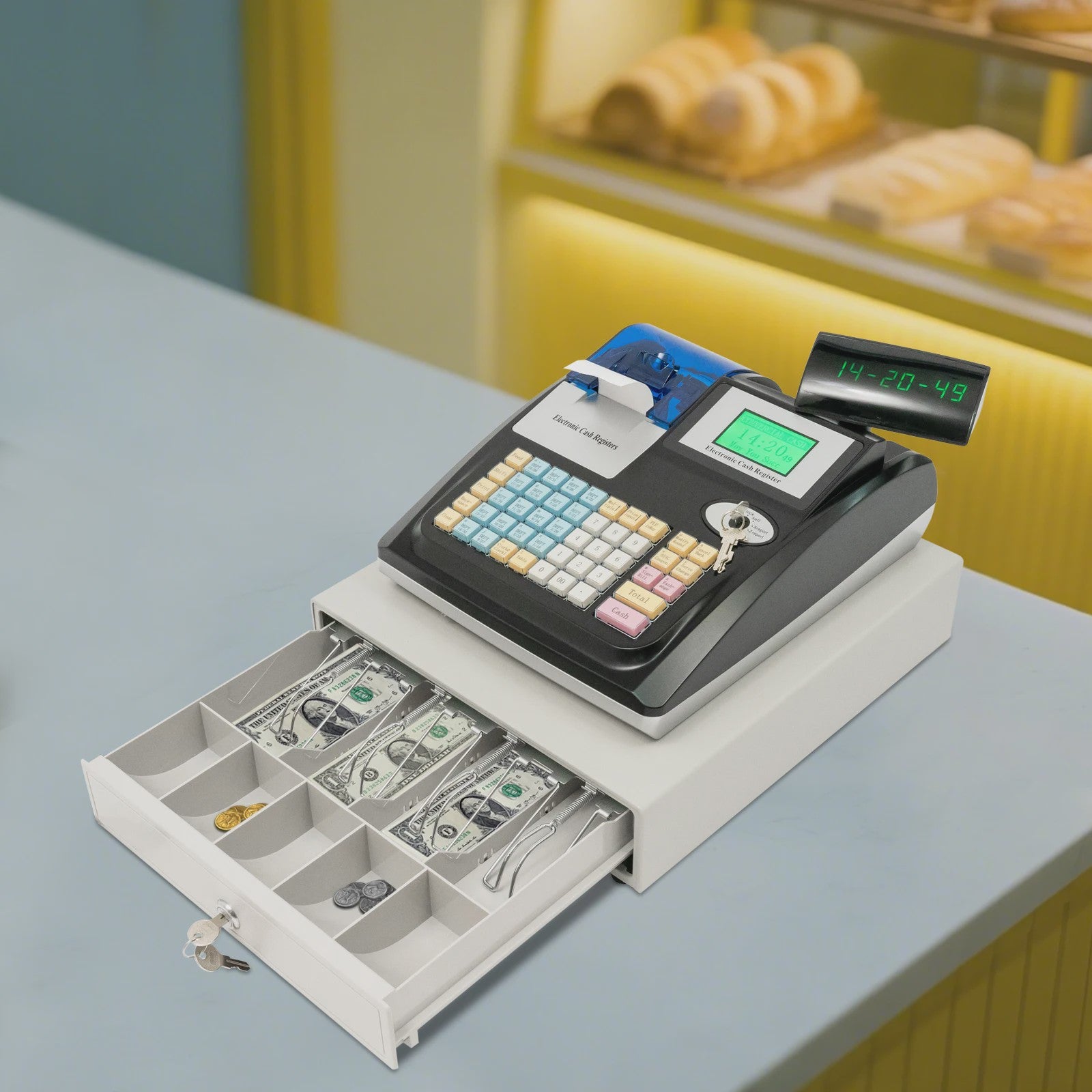 Elektronische Kassaregister met 48 Toetsen en LED Display - Ideaal voor Horeca & Winkels