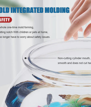 Ronde Plastic Vissenkom - Duurzaam Desktop Aquarium voor Kleine Vissen