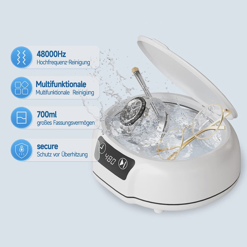 KUNPHY Ultrasone Reiniger 600ml - Voor Brillen, Sieraden & Gebitsreiniging