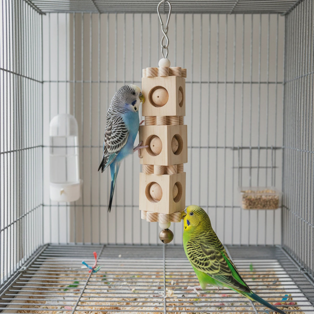 Kleurrijk Houten Papegaai Speelgoed - Verrijkende Knaagspeeltjes voor Vogels