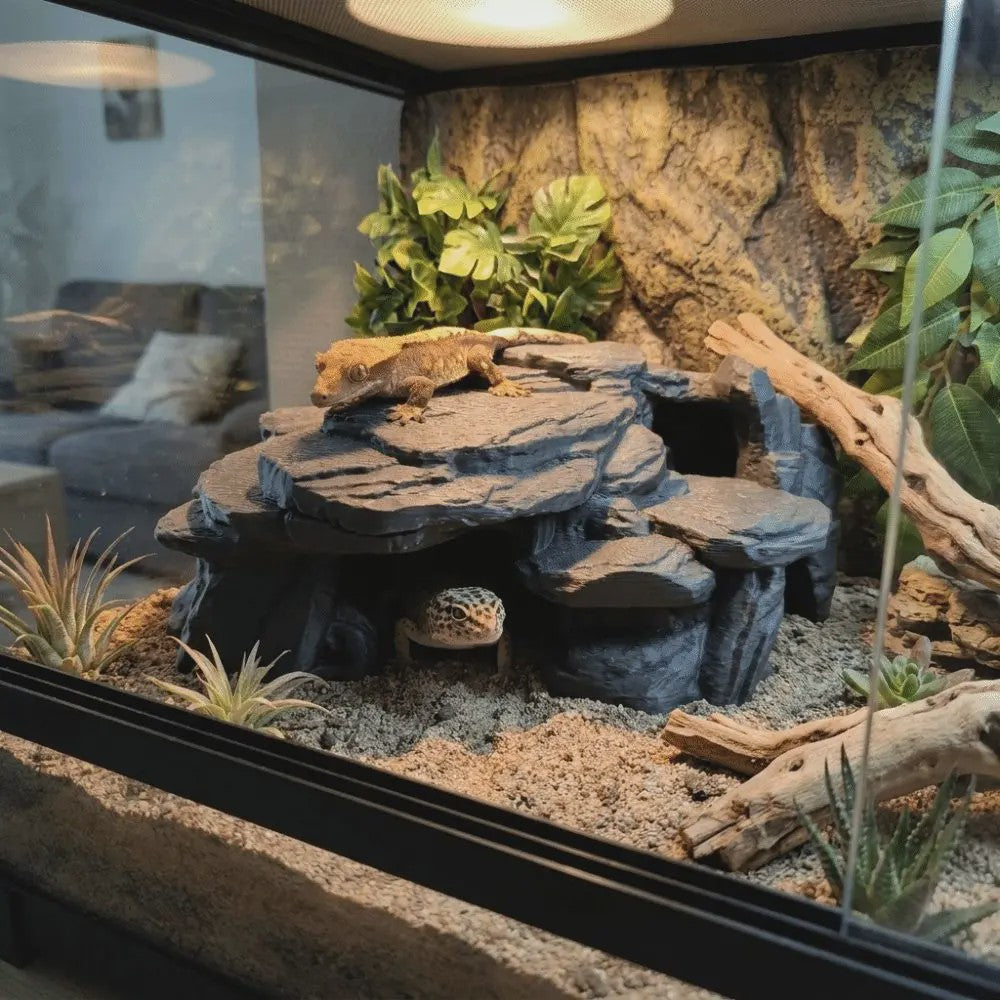 Realistische Rots Grot Decoratie voor Aquarium & Terrarium - Veilige Schuilplaats voor Vissen en Reptielen