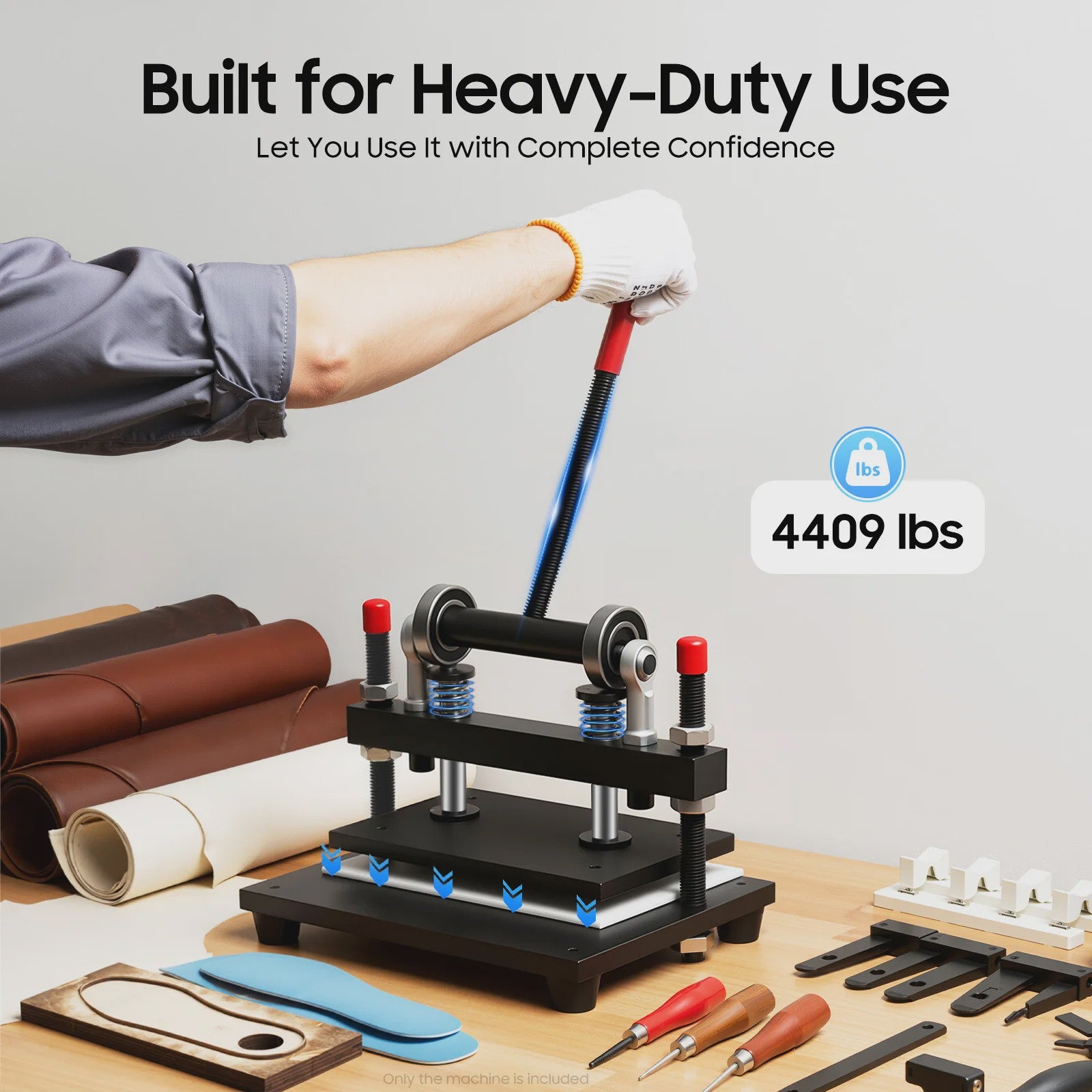 Handmatige Leer Snijmachine - 2 Ton Kracht voor DIY Leerbewerking