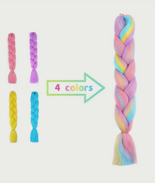 3x Jumbo Braids Haar Extensions - 24 Inch Synthetisch Vlecht Haar in 4 Kleuren voor Kinderen & Volwassenen
