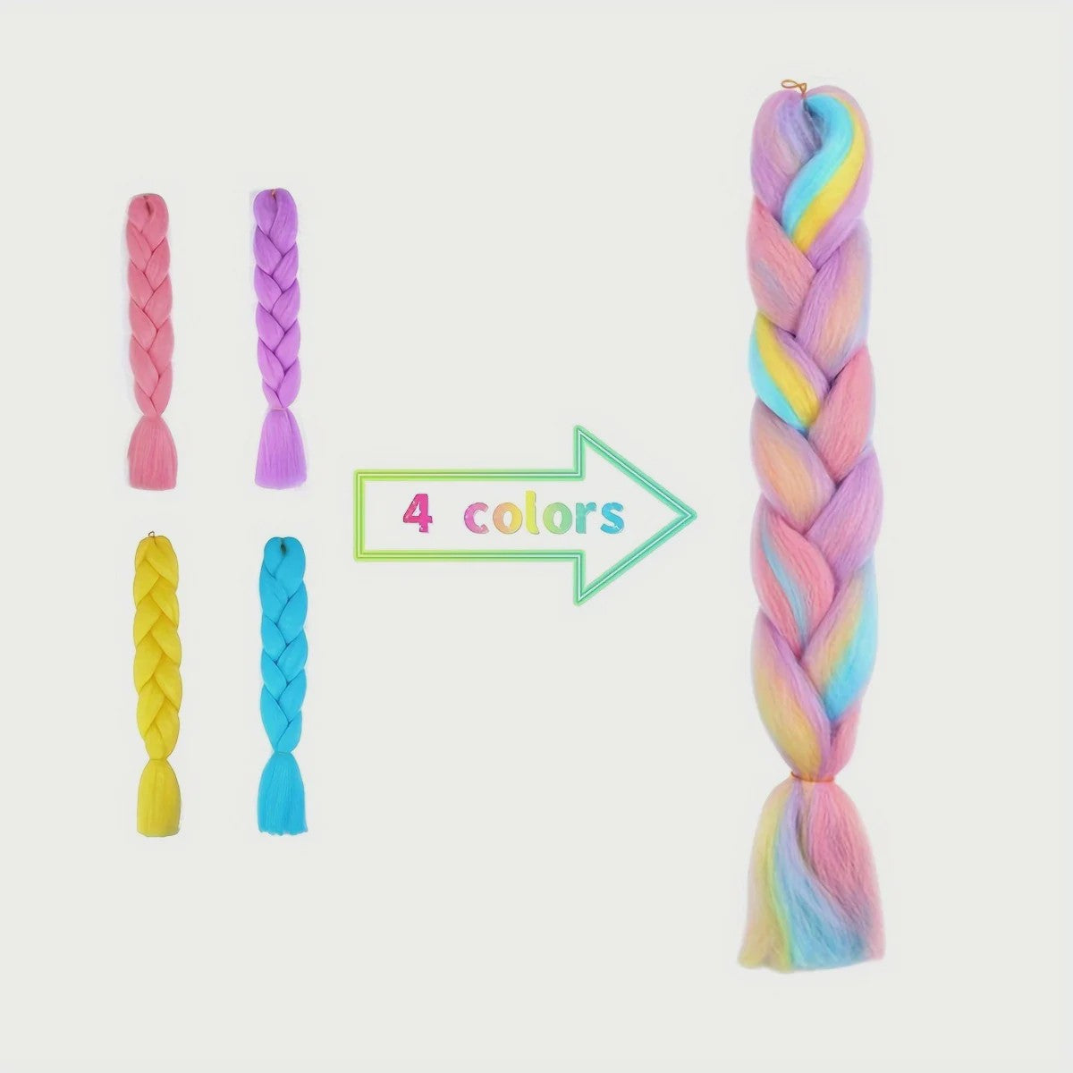 3x Jumbo Braids Haar Extensions - 24 Inch Synthetisch Vlecht Haar in 4 Kleuren voor Kinderen & Volwassenen