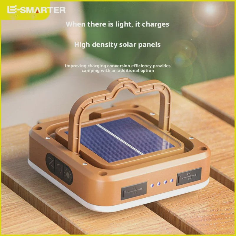 Draagbare Oplaadbare Solar Campinglamp met Powerbank Functie - Waterdicht & COB LED