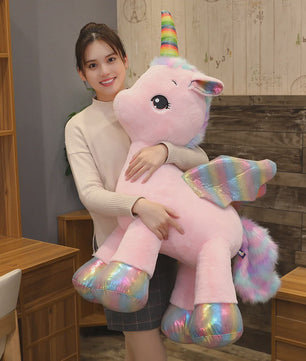 Knuffel Unicorn Regenboog Pluche Speelgoed - Zacht Kussen voor Kinderen & Decoratie
