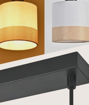Vintage Hanglamp 4-Lichts E27 Stof met Verstelbare Hoogte voor Eetkamer, Woonkamer of Keuken