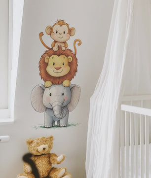 Schattige Bosdieren Muurstickers voor Kinderkamer, Babykamer & Peuterdecoratie - Vinyl Behang