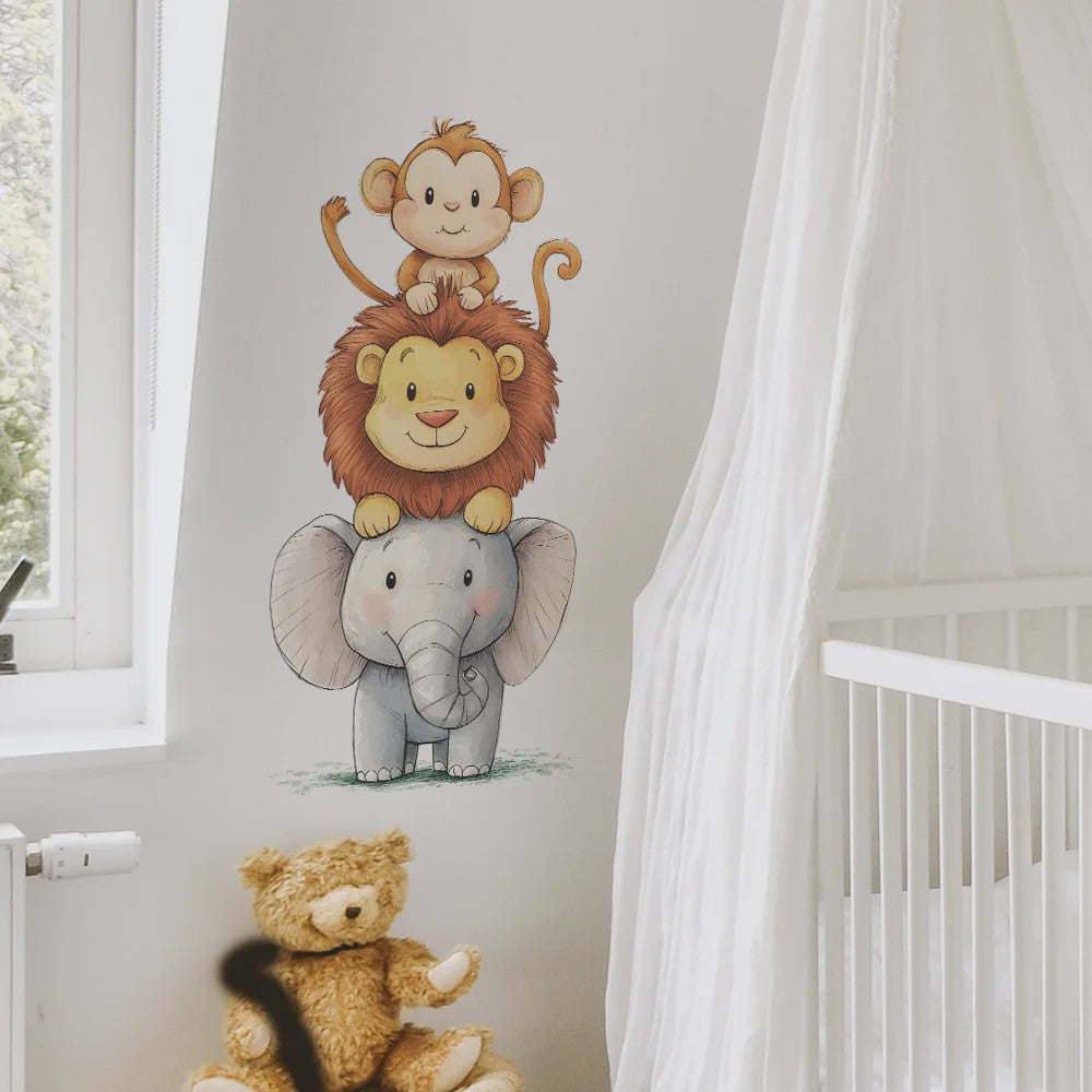 Schattige Bosdieren Muurstickers voor Kinderkamer, Babykamer & Peuterdecoratie - Vinyl Behang