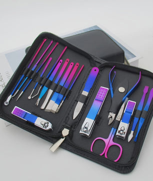 Professionele RVS Manicure & Pedicure Set (9-18 Stuks) met Precisie Tools en Reisfoedraal