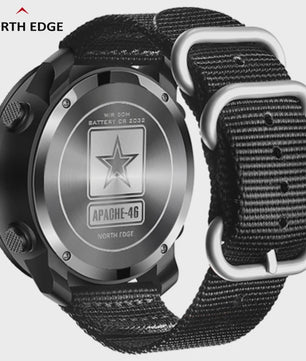 NORTH EDGE APACHE-46 Outdoor Heren Horloge - Altimeter, Barometer, Kompas, 50M Waterdicht