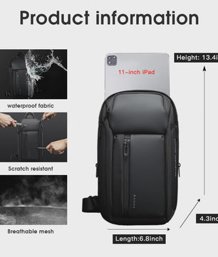 Bange Waterdichte Heren Borsttas - Crossbody Schoudertas met Grote Capaciteit