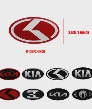Stuurwiel Embleem Badge Sticker voor KIA Modellen (6.1x3.2cm)