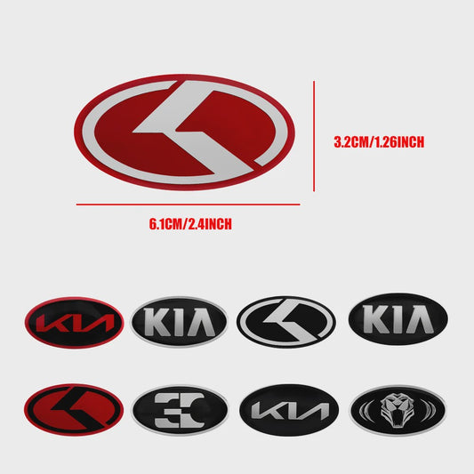 Stuurwiel Embleem Badge Sticker voor KIA Modellen (6.1x3.2cm)