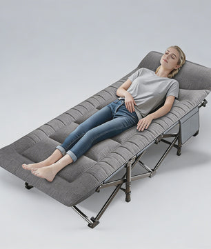 Opvouwbaar Gastenbed met Zijvak - Comfortabel en Draagbaar voor Camping, Reizen en Ontspanning
