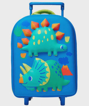 Kinder Koffer met 3D Dinosaurus en Trolleyfunctie - Schooltas & Reisbagage