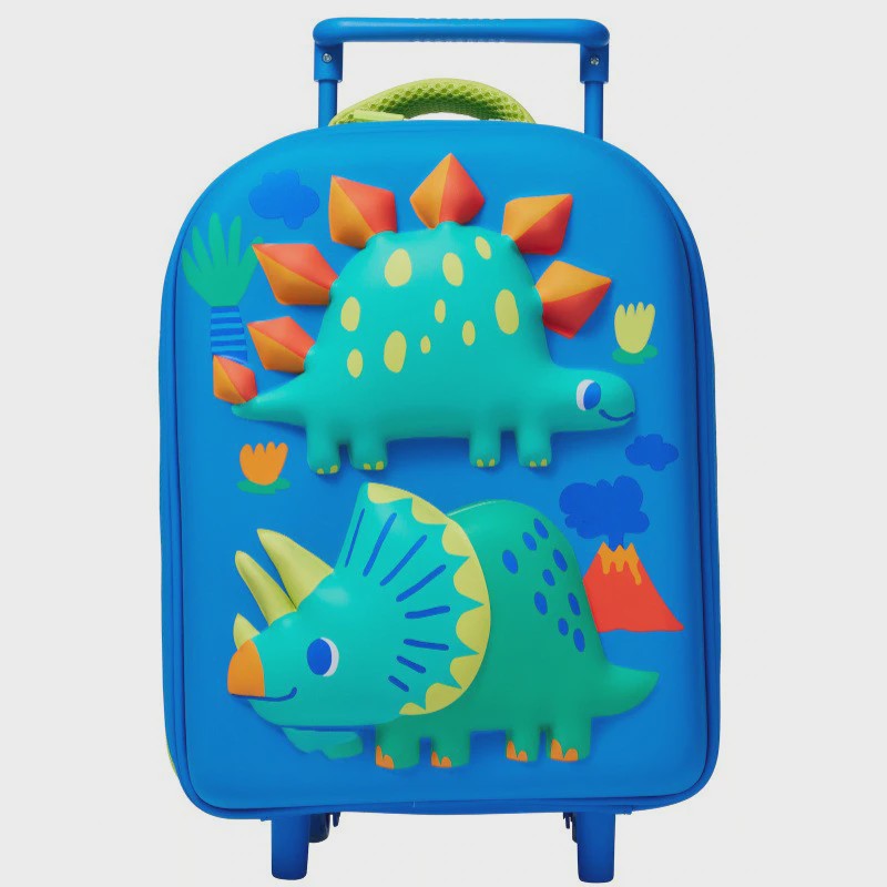 Kinder Koffer met 3D Dinosaurus en Trolleyfunctie - Schooltas & Reisbagage