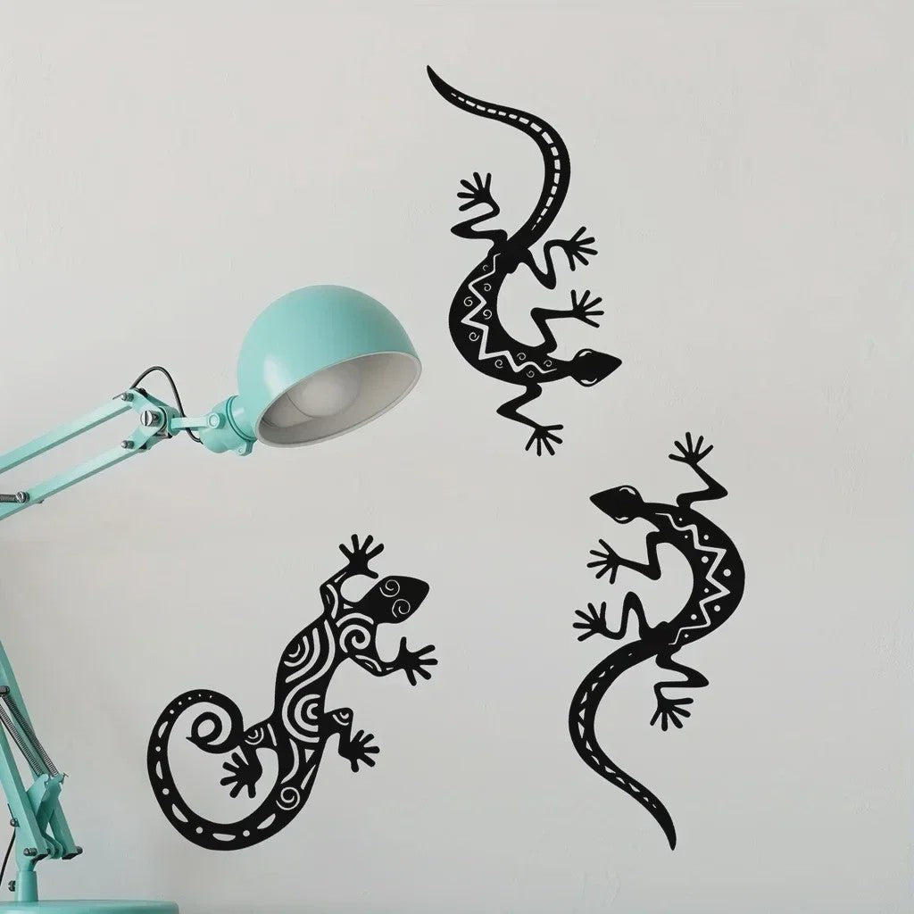 Metalen Gekko Wanddecoratie - Stijlvolle Hagedis Muurkunst voor Woonkamer & Slaapkamer