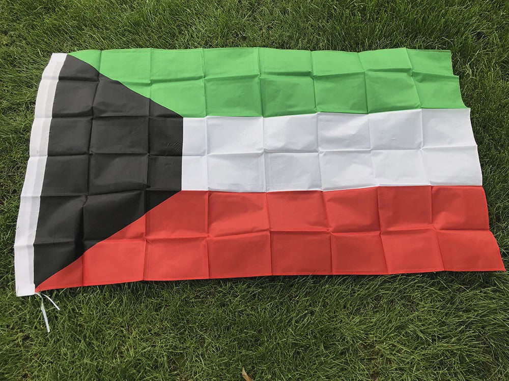 Vlag Koeweit 90x150cm Polyester - Hangende Nationale Vlag met 2 Grommets voor Huisdecoratie
