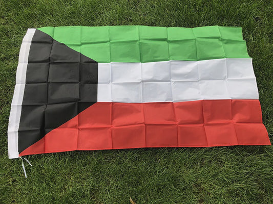 Vlag Koeweit 90x150cm Polyester - Hangende Nationale Vlag met 2 Grommets voor Huisdecoratie