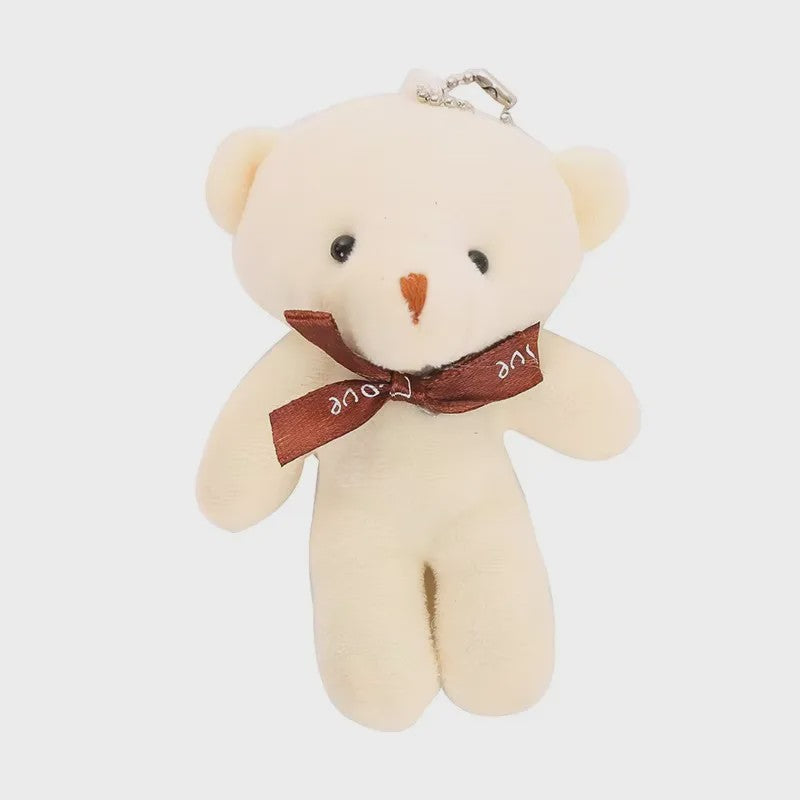 Set van 10 Mini Strikje Teddybeer Pluche Hangers - Kleurrijk en Zacht