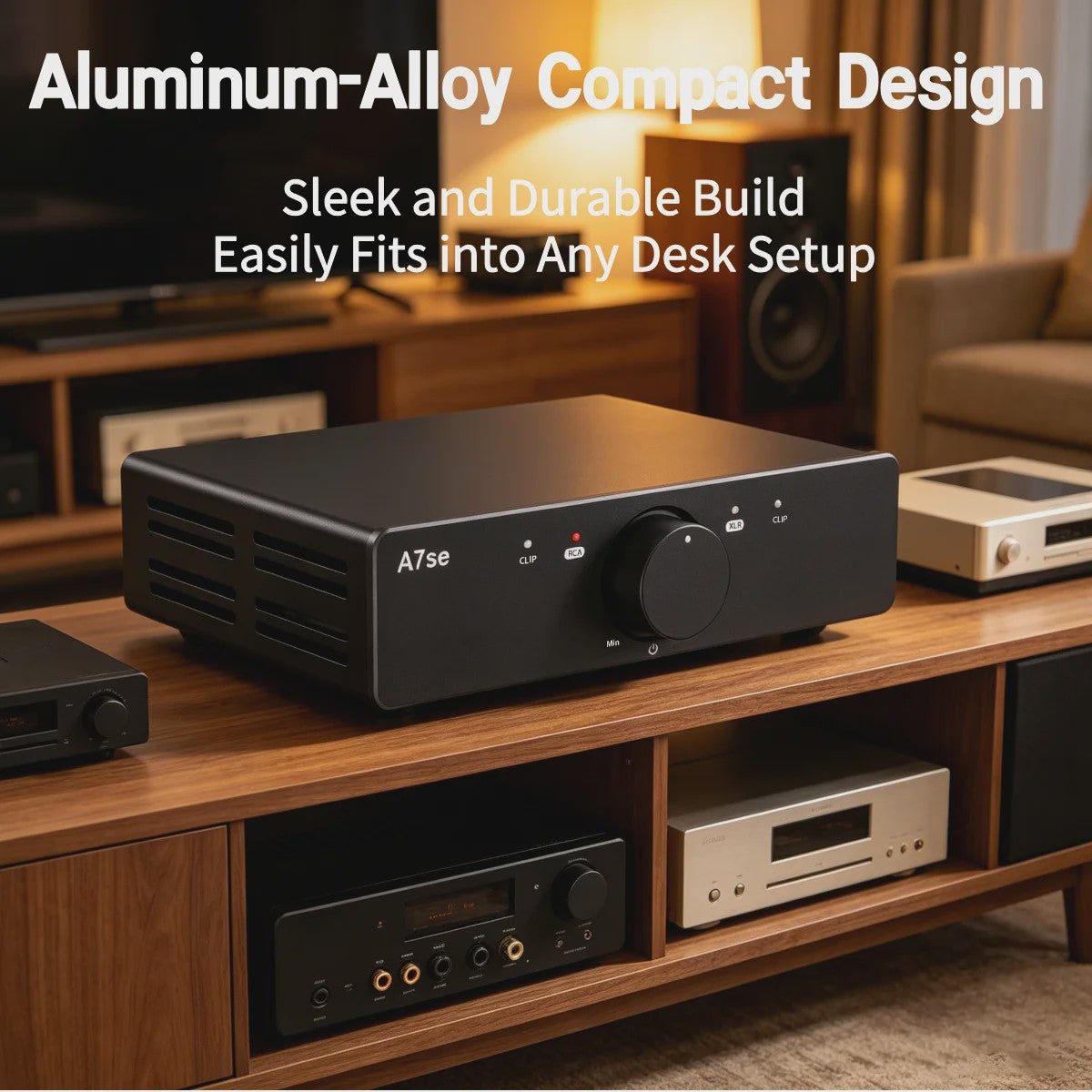 ALSOZONE A5se Desktop HiFi Versterker - 140W x 2 Krachtige Class D Audio Versterker met XLR/TRS & RCA Ingangen