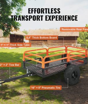 Robuuste Stalen ATV Dump Trailer - 15 cu.ft Laadvermogen