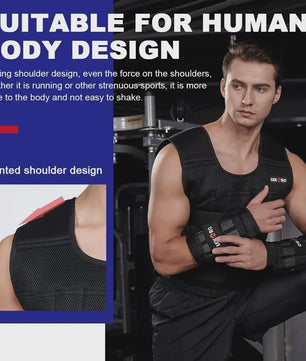 Verstelbaar Trainingsvest met Gewichten (20kg) voor Fitness, Hardlopen & Krachttraining