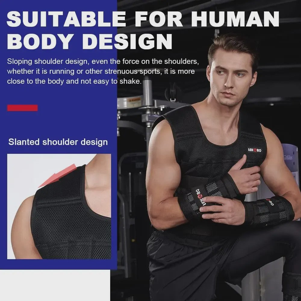 Verstelbaar Trainingsvest met Gewichten (20kg) voor Fitness, Hardlopen & Krachttraining