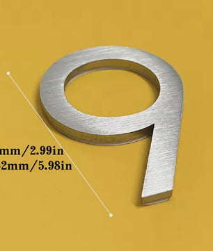 RVS Huisnummer 76mm of 152mm - Modern Zilverkleurig Adresbord