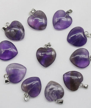 30x Natuursteen Hart Hangers (Amethist/Kwarts/Agaat) - DIY Sieraden Maken