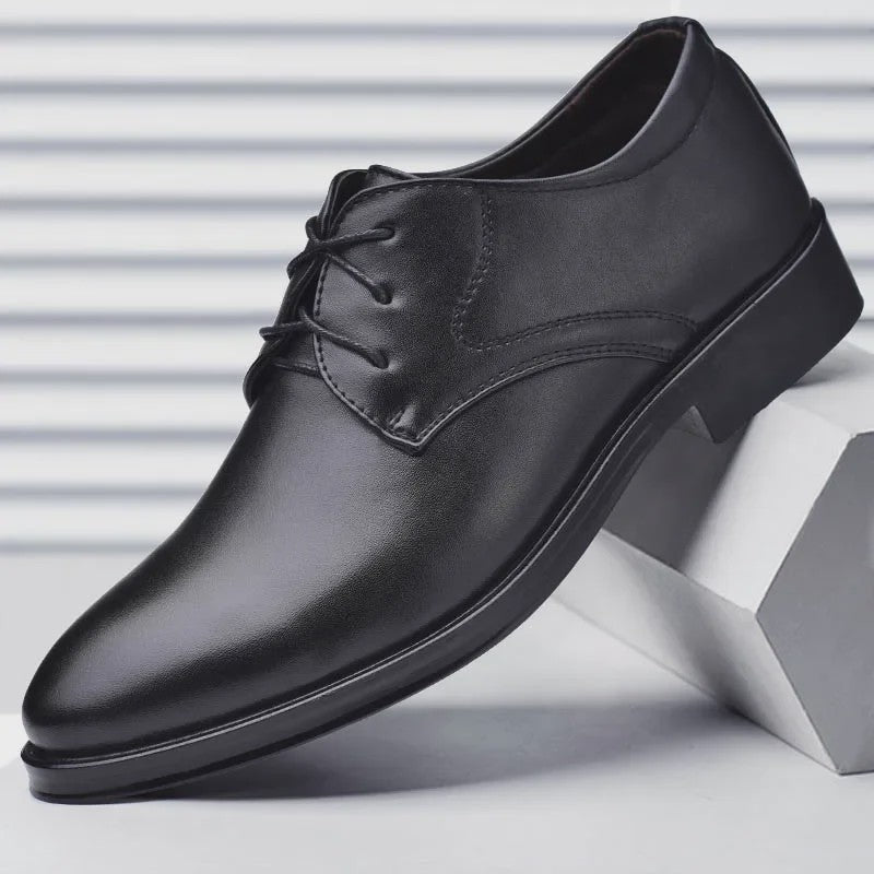 Zwarte Leren Herenschoenen - Stijlvolle Oxfords voor Formele Gelegenheden