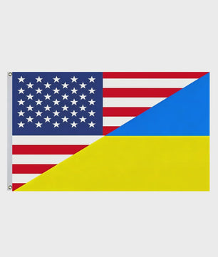 Vlag USA Oekraïne Combinatie 90x150cm - Vriendschap & Solidariteit