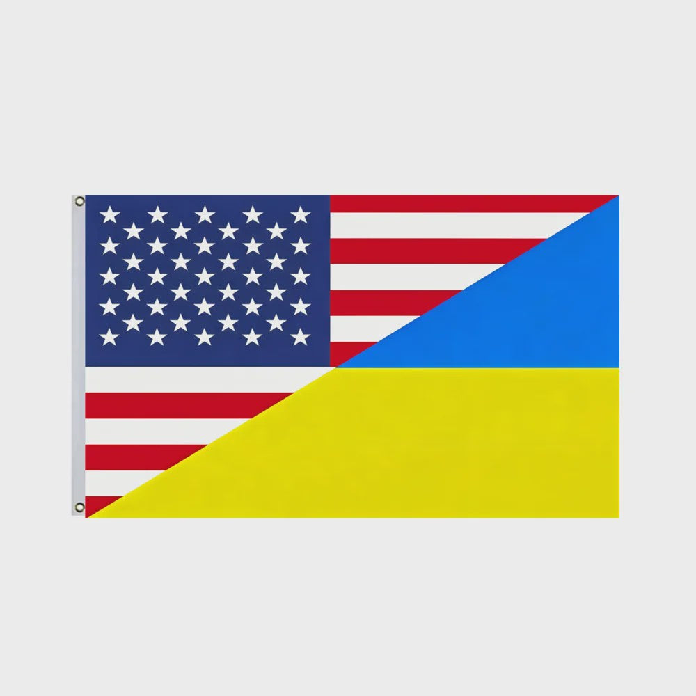Vlag USA Oekraïne Combinatie 90x150cm - Vriendschap & Solidariteit