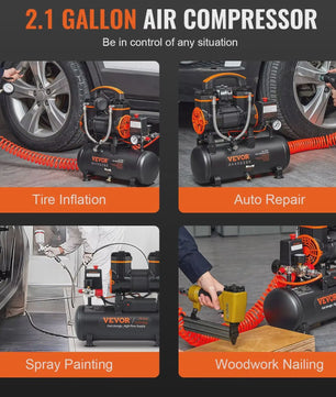 Stille Olievrije Air Compressor 900W - Draagbaar & Krachtig