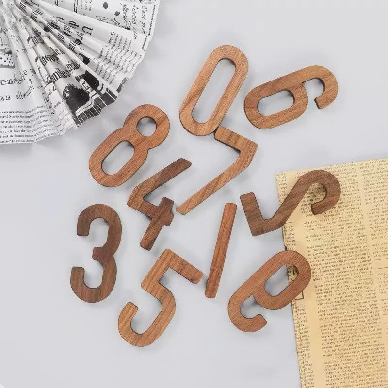 Houten Huisnummer met Magneet - 3 Inch Walnoot - 3D Adresnummer voor Buiten